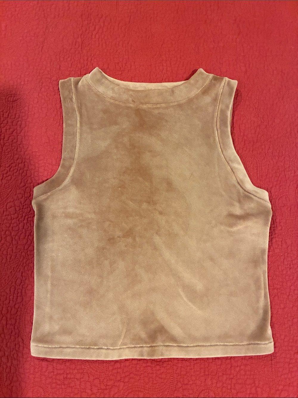 SKIMS Velour Sleeveless High Neck Tank, Sienna, M